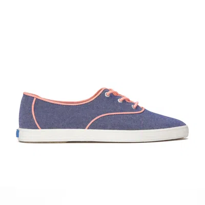 Keds Women's Champion Point Low Wave Nautical Chambray Lace-up Canvas Sneakers