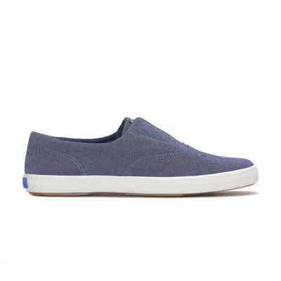 KEDS WOMEN'S CHAMPION ROUND TOE CHAMBRAY SLIP ON CANVAS SNEAKERS