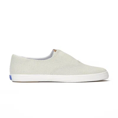 Keds Women's Champion Round Toe Dalmata Leather Slip On Leather Sneakers In White