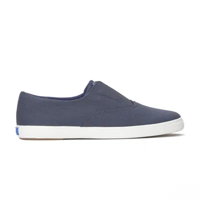 Keds Women's Champion Twill Round Toe Slip-on Canvas Sneakers In Blue