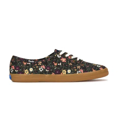 Keds Women's Champion Woodland Floral Canvas Lace-up Sneakers In Dark Teal/multi