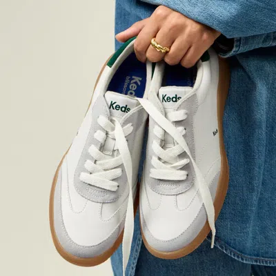 Keds Women's Contest Leather/suede Lace-up Sneakers In White
