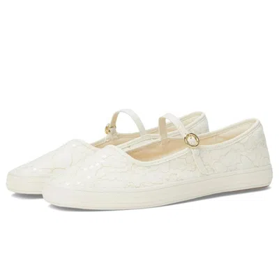 Keds Women's Cream Floral Adjustable Strap Square Toe Mary Jane Gal1526 In White