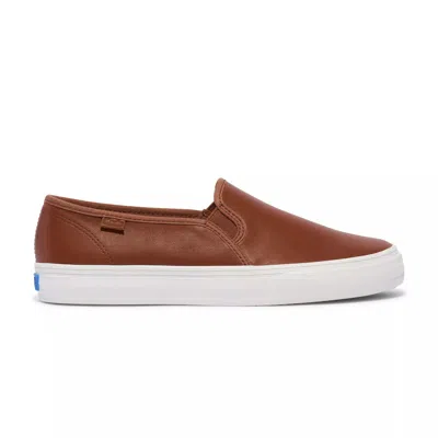 Keds Women's Double Decker Leather Slip On Leather Sneakers In Cognac