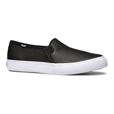 Keds Women's Double Decker Canvas Slip On Canvas Sneakers In Black