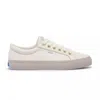 Keds Women's Jump Kick Leather Lace Up Leather Sneakers In Snow White