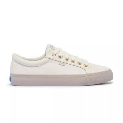 Keds Women's Jump Kick Leather Lace Up Leather Sneakers In Snow White