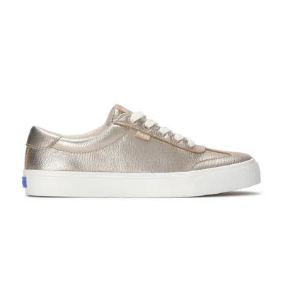 Keds Women's Jump Kick T-toe Metallic Leather Lace Up Leather Sneakers In Pink