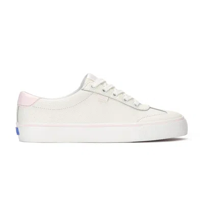 Keds Women's Jump Kick T-toe Perforated Leather Lace Up Sneakers In Snow White
