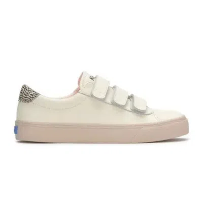 Keds Women's  Jump Kick V Sneakers Ivory Leather Comfort Casual Shoes Zap1417 In Multi