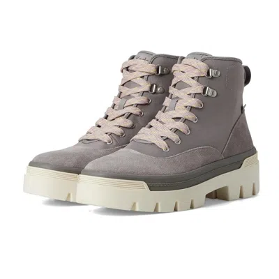Keds Women's  Soho Combat Boots Gray Suede Round Toe Lace Up Boots Hawk2171