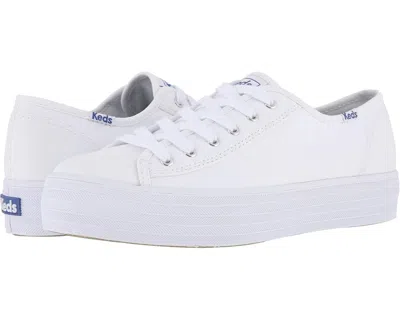 Keds Women's  Triple Kick Wf57306 Sneakers White Canvas Platform Shoes Hawk1310