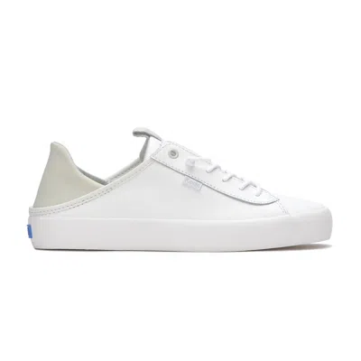 Keds Women's Kickback Crashback Leather Slip On Canvas Sneakers In White/grey