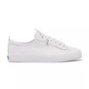 KEDS WOMEN'S KICKBACK LEATHER SLIP ON LEATHER SNEAKERS