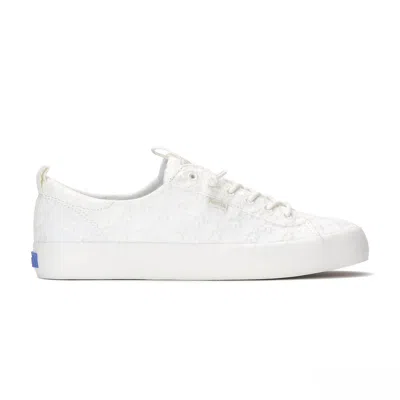 Keds Women's Kickback Starburst Eyelet Slip On Canvas Sneakers In White