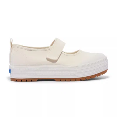 Keds Kid Infant Champion Lace Toe Cap T-strap Sneakers In Off White