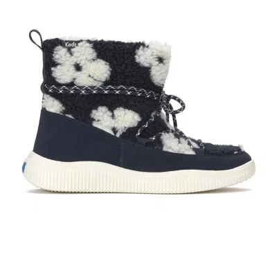 Keds Women's Nova Boots Slip Faux Sherling/suede In Black