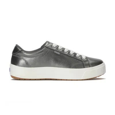 Keds Women's Park Metallic Leather Lace Up Leather Sneakers In Gray