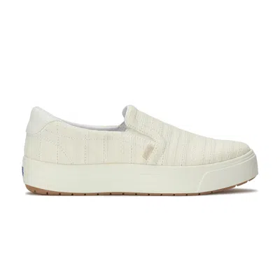 Keds Women's Park Stripe Eyelet Slip-on Canvas Sneakers In White