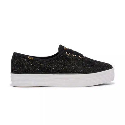 Keds Women's Point Lace Celebrations Lace Up Canvas Sneakers In Black