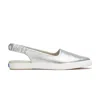 Keds Women's Point Slingback Washed Metallic Leather Leather Sneakers In Silver Metallic