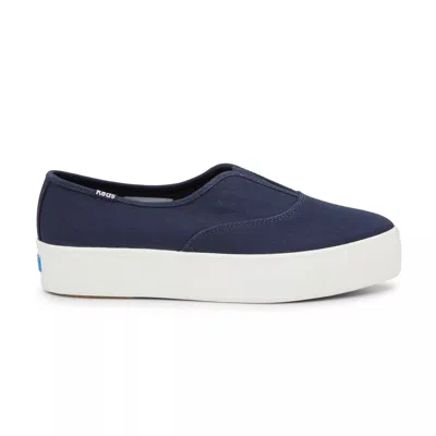 Keds Women's Champion Round Toe Chambray Slip On Canvas Sneakers In Navy