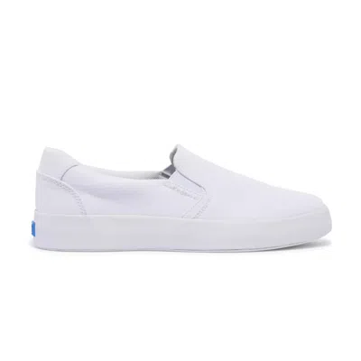 Keds Pursuit Womens Comfort Insole Canvas Slip-on Sneakers In White