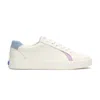 Keds Unisex Pursuit Leather Denim Heel Lace Up Leather Sneakers In Snow White/light Blue