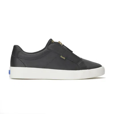 Keds Women's Pursuit Zip Leather Sneakers In Black