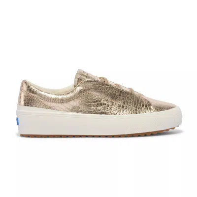 Keds Women's Remi Embossed Leather Slip On Leather Sneakers In Champagne
