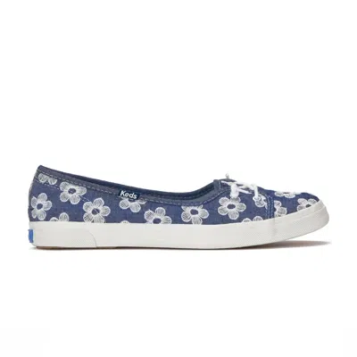 Keds Women's Rillax Champ Mini Chambray Floral Embroidery Slip-on Canvas Sneakers In Multi