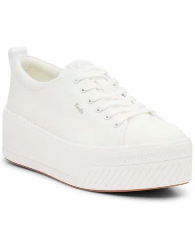 Keds Women's Skyler Canvas Lace-up Platform Casual Sneakers From Finish Line In White