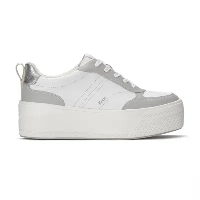 KEDS WOMEN'S SKYLER II LEATHER METALLIC HEEL LACE UP SNEAKERS
