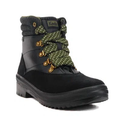 Keds Women's Splash Twill Camp Boots In Suede Mix Black In Multi