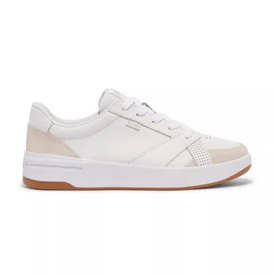 Keds Women's The Court Leather Lace Up Leather Sneakers In White/gum