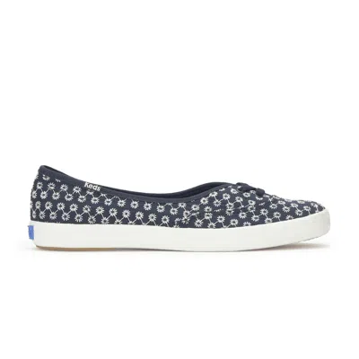 Keds Women's The Mini Daisy Eyelet Slip-on Canvas Sneakers In Blue