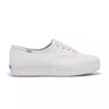 Keds Women's The Platform Leather Lace Up Leather Sneakers In White