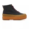 Keds Women's The Platform Mid Lug Weatherized Splash Canvas Boots In Black/gum