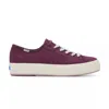 Keds Women's Triple Kick Canvas Bottom Foxing Stripe Lace Up Canvas Sneakers In Burgundy
