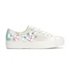 Keds Women's Triple Kick Canvas Floral Embellished Celebrations Lace Up Canvas Sneakers In Iridescent