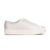 Keds Women's Triple Kick Leather Bottom Foxing Stripe Lace Up Leather Sneakers In Pink Pearlized 