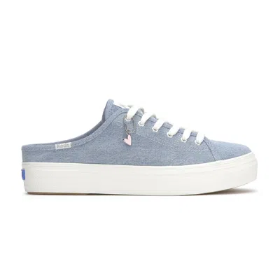Keds Women's Triple Kick Mule Denim Slip On Canvas Sneakers In Light Blue