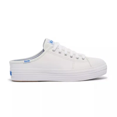 Keds Women's Triple Kick Mule Leather Slip On Leather Sneakers In White