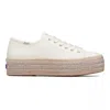 Keds Women's Triple Up Canvas Ombre Jute Foxing Lace Up Canvas Sneakers In Off White