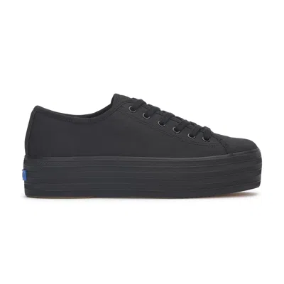 Keds Women's Triple Up Canvas Lace Up Canvas Sneakers In Black