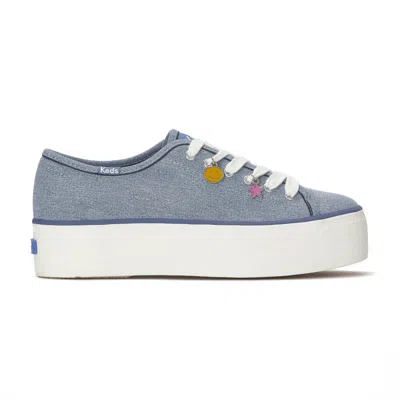 Keds Women's Triple Up Denim Charm Lace Up Canvas Sneakers
