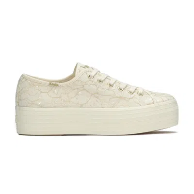 Keds Women's Triple Up Lace Celebrations Lace Up Canvas Sneakers In White
