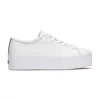 Keds Women's Triple Up Leather Iridescent Lace Up Leather Sneakers In White/iridescent