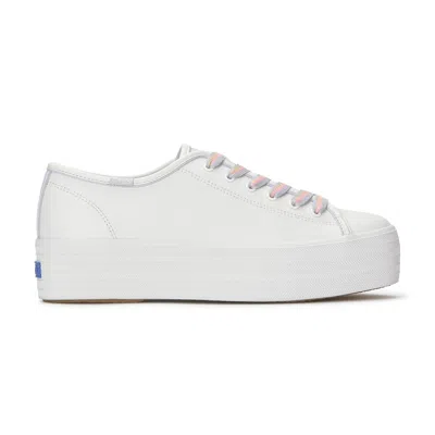 Keds Women's Triple Up Leather Pop Binding Lace Up Leather Sneakers In Multi