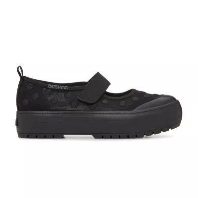 Keds Women's X Batsheva Mary Jane Mesh Polka Dot Lace Up Canvas Sneakers In Black